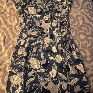 Banana Republic Navy and White Floral Dress